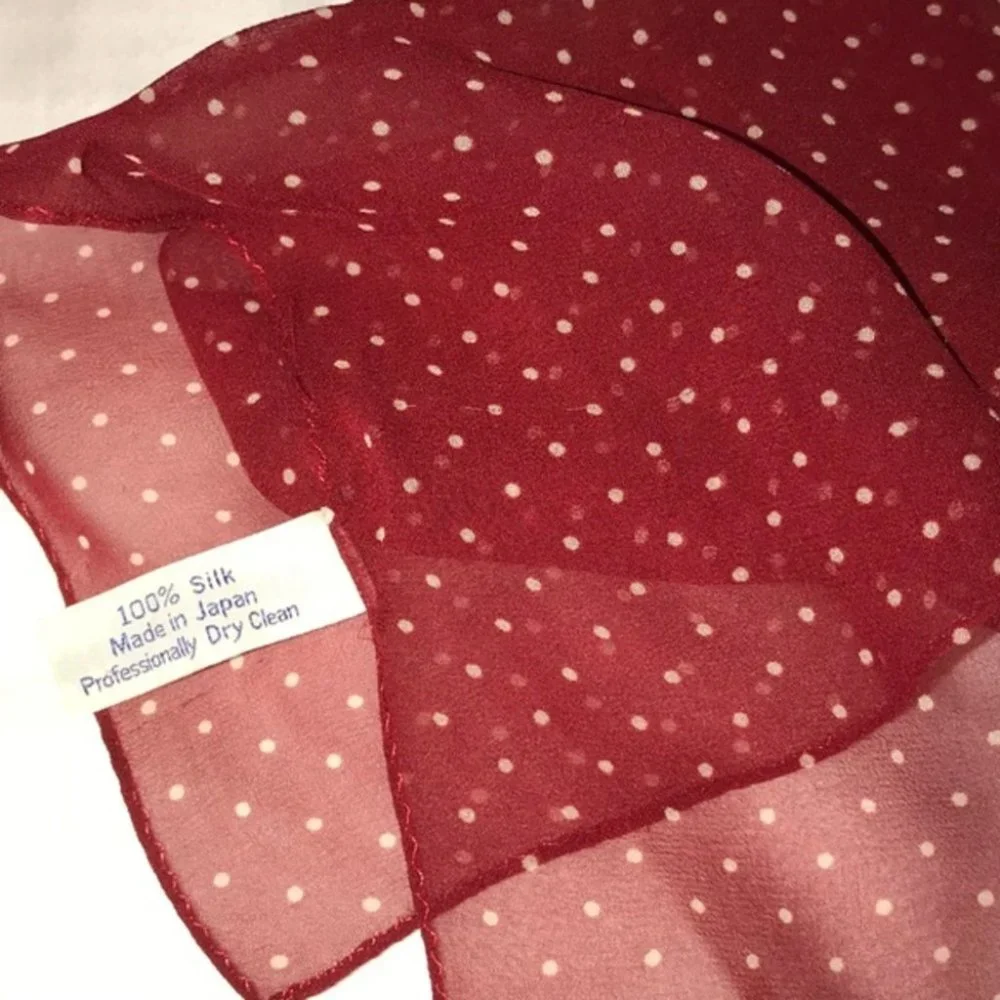 LOT‎ OF 2 Ann Taylor Polka Dot Scarf 100% SILK
